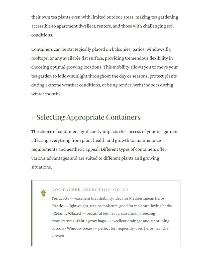 Chapter 3: Container tea gardens for small spaces